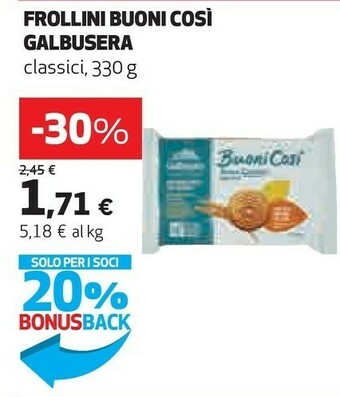 Coop Galbusera Biscotti offerta