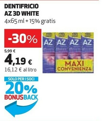 Coop Az Dentifricio 3d White offerta