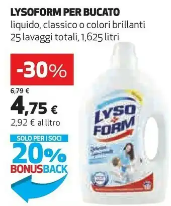 Coop Lysoform Per Bucato Liquido Classico offerta