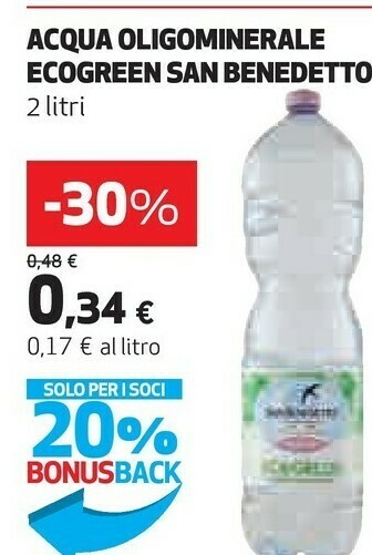 Coop San Benedetto Acqua Oligominerale Ecogreen offerta