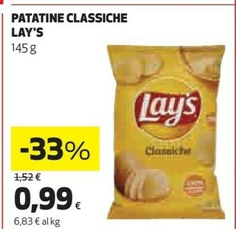 Coop Lay's Patatine Classiche 145 G(ml) offerta
