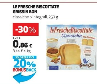 Coop Grissin bon Le Fresche Biscottate Gusto Classico 250 G(ml) offerta