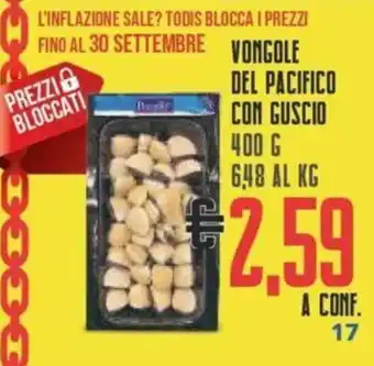 Todis Vongole Del Pacifico Con Guscio 400 g offerta