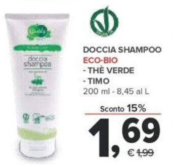 Todis Doccia Shampoo Eco-Bio Thè Verde, Timo 200 ml offerta