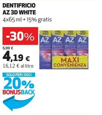 Coop Az Dentifricio 3d White offerta