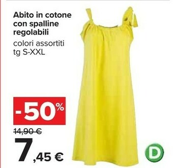 Carrefour Abito In Cotone Con Spalline Regolabili offerta
