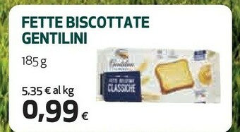 Coop Gentilini Fette biscottate offerta