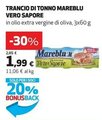 Coop Mareblu Trancio Di Tonno Vero Sapore offerta