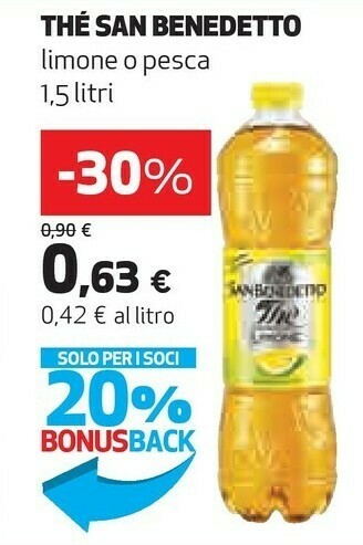 Coop San Benedetto Thè Al Limone 1500 G(ml) offerta