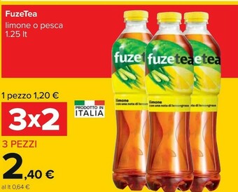 Carrefour Fuzetea Fuze Tea - Limone Con Una Nota Di Lemongrass 1250 G(ml) offerta