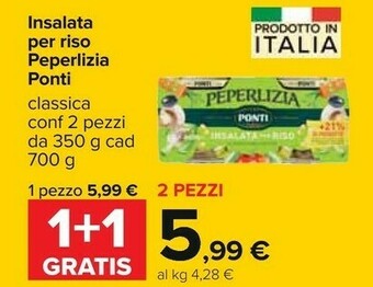 Carrefour Ponti Insalata Per Riso Classica Peperlizia 70 G offerta