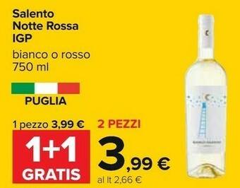 Carrefour Notte rossa Salento Bianco/ Rosso Igp 750 Ml offerta