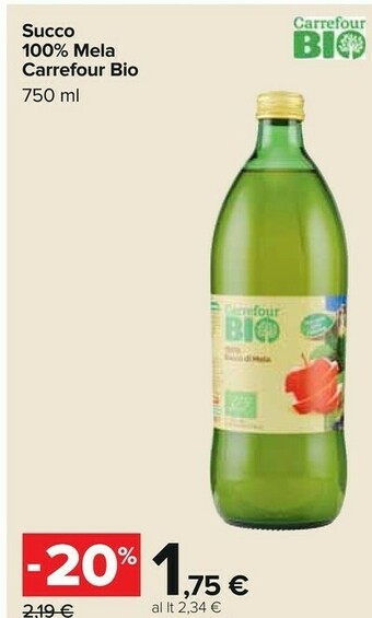 Carrefour Carrefour - 100% Succo Di Mela 750 G(ml) offerta