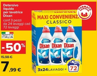 Carrefour Dixan Detersivo Liquido Classico Per Lavatrice offerta