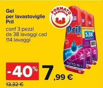 Carrefour Pril Gel Per Lavastoviglie Tutto In 1 offerta