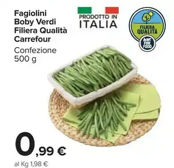 Carrefour Carrefour Fagiolini Boby Verdi Filiera Qualità 500 G offerta