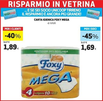 Coop Foxy Carta igienica offerta