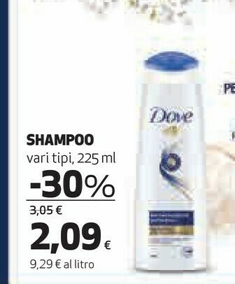 Coop Dove Shampoo offerta