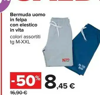 Carrefour Bermuda Uomo In Felpa Con Elestico In Vita offerta