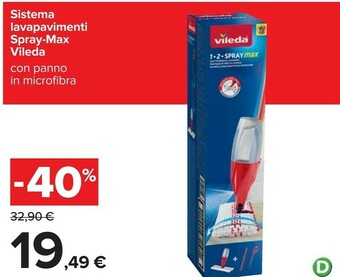 Carrefour Vileda Sistema Lavapavimenti Spray-max Con Panno In Microfibra offerta
