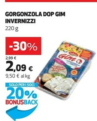 Coop Invernizzi Gorgonzola Dop Gim offerta