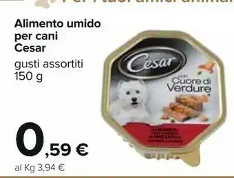 Carrefour Cesar Alimento Umido Per Cani Con Cuore Di Verdure 150 G offerta