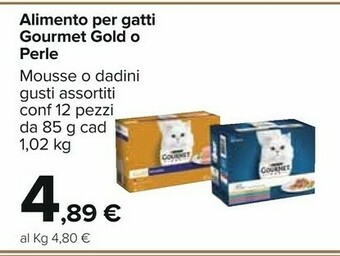 Carrefour Purina Alimento Per Gatti Gourmet Gold/ Perle Mousse/ Dadini offerta