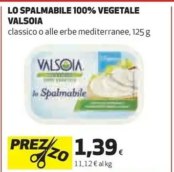 Coop Valsoia Lo Spalmabile 100% Vegetale offerta