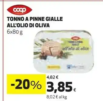 Coop Tonno A Pinne Gialle All'olio Di Oliva offerta