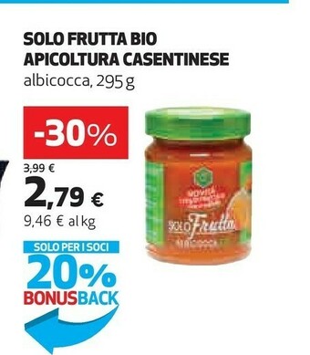 Coop Apicoltura casentinese Solo Frutta Albicocca Bio 295 G(ml) offerta