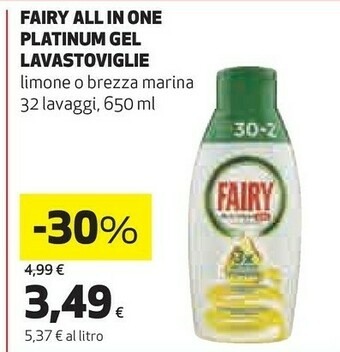 Coop Fairy All In One Platinum Gel Lavastoviglie offerta