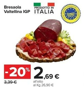 Carrefour Bresaola Valtellina Igp offerta