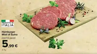 Carrefour Hamburger Misti Di Suino offerta