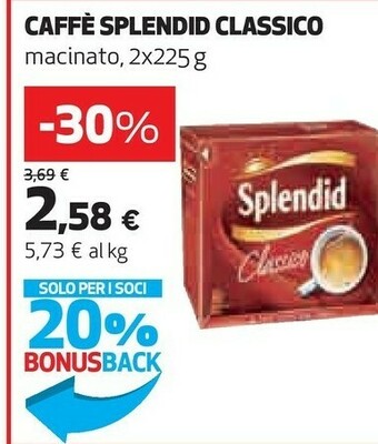 Coop Splendid Caffè Classico Macinato offerta