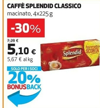 Coop Splendid Caffè Classico Macinato offerta