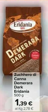 Carrefour Eridania Zucchero di canna offerta