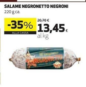 Coop Negroni Salame offerta
