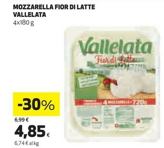 Coop Vallelata Mozzarella offerta