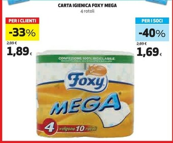 Coop Foxy Carta igienica offerta