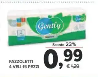 Todis Gently Fazzoletti 4 Veli 15 Pezzi offerta