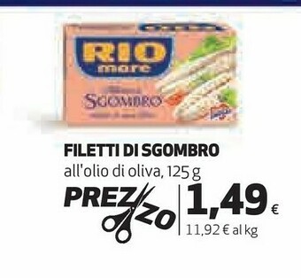 Coop Rio Mare Filetti Di Sgombro All'Olio Di Oliva 125 G(ml) offerta