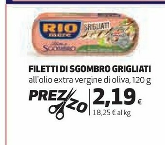 Coop Rio Mare Filetti Di Sgombro Grigliati All'Olio Extravergine D'Oliva 120 G(ml) offerta