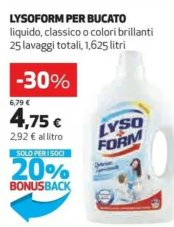 Coop Lysoform Per Bucato offerta