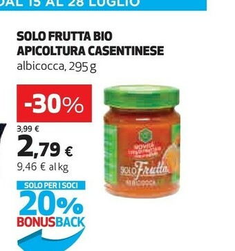 Coop Apicoltura casentinese Solo Frutta Albicocca Bio 295 G(ml) offerta