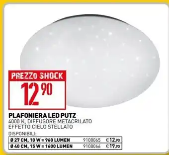 Plafoniera Led Putz 4000 K,