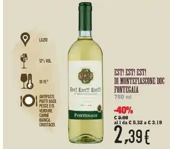 Conad Fontegaia Vino bianco offerta