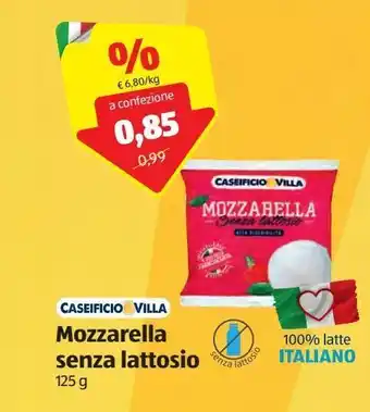 Mozzarella senza lattosio caseificio villa