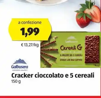 ALDI Galbusera cracker cioccolato e 5 cereali 150 g offerta
