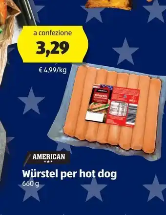 ALDI Wurstel per hot dog american offerta