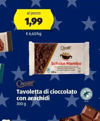 ALDI Choceur tavoletta di cioccolato con aracidi 300 g offerta